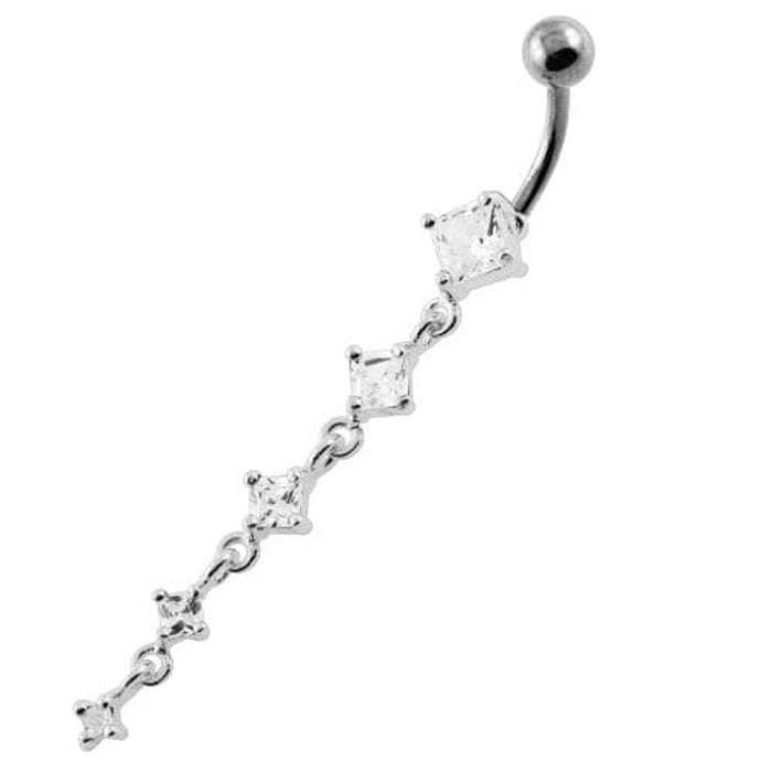 Dangling Five Stones Navel Belly Button Piercing