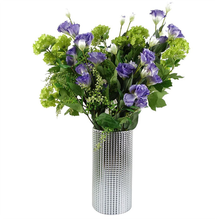 Premium 30cm Silver Dot Glass Vase