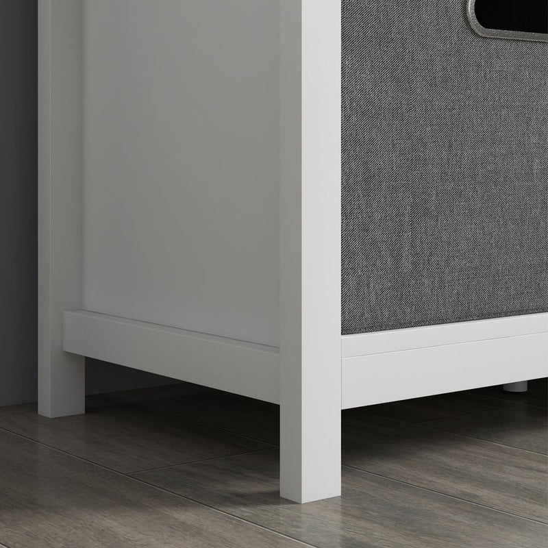 HOMCOM Shoe Bench w/ Cushioned Seat & Fabric Drawers - Entryway & Hallway Organizer - White