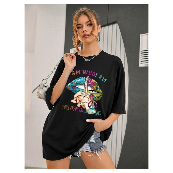 Ladies Whishper Words of Wisdom Oversized T Shirt Top