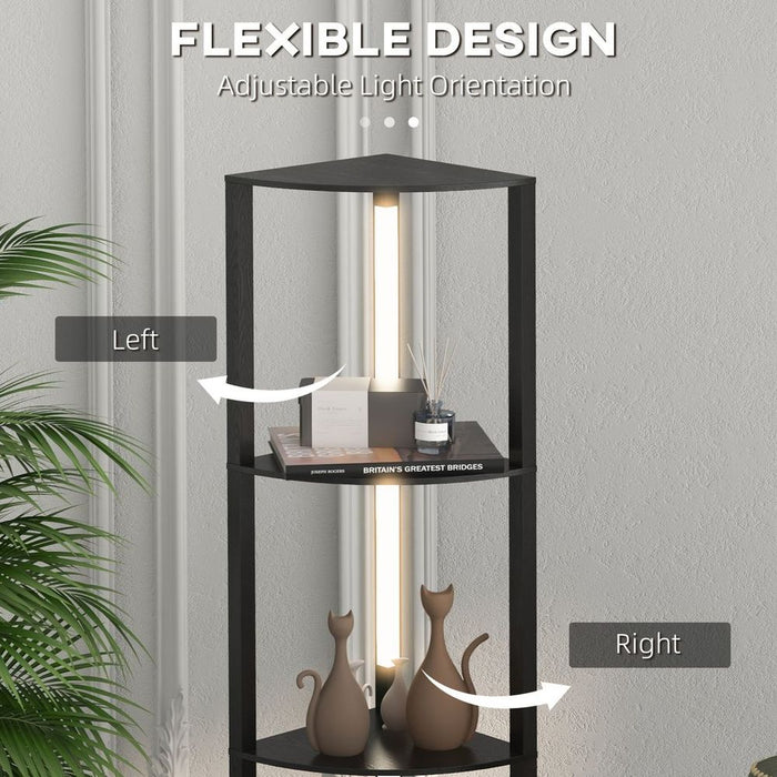 HOMCOM Corner Floor Lamp with Dimmable Warm White LED Light, for Living Room