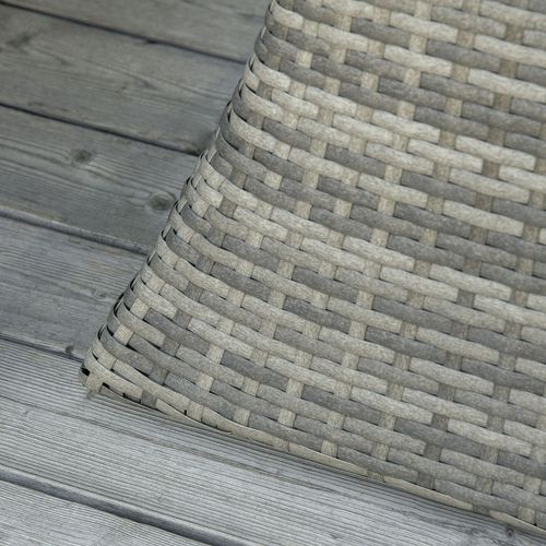 Outsunny Rattan Wicker Tea Coffee Table w/ Umbrella Hole and Storage Space Grey
