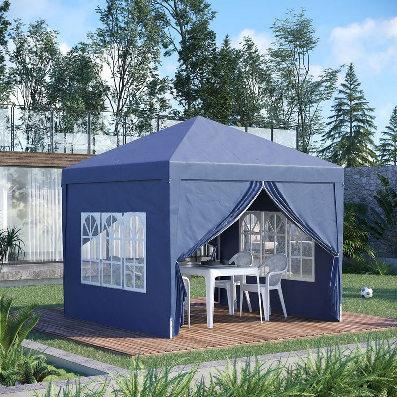 High Quality 3mx3m Pop Up Gazebo Party Tent Canopy - Blue