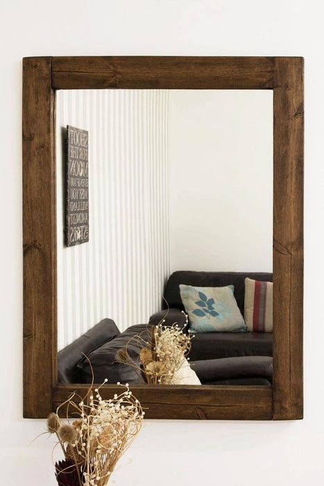 Rustic Charm: Farmhouse Natural Wood Mirror | High Quality & Durable Design | Fast & Reliable Shipping