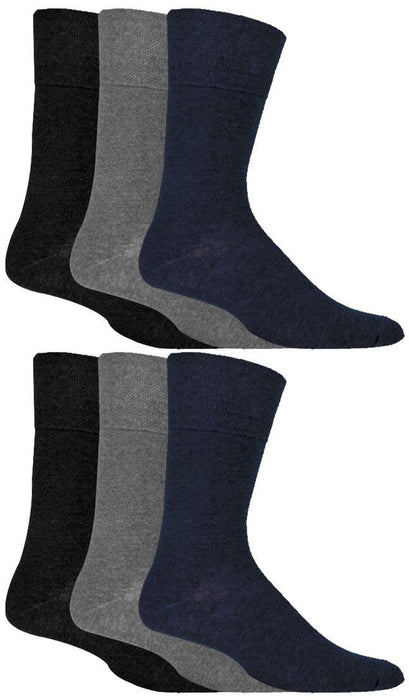 Gentle Grip - Mens Diabetic Socks - 6 Pairs