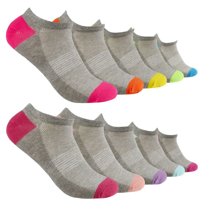 20 PAIRS - Ladies Grey H&T Trainer Socks