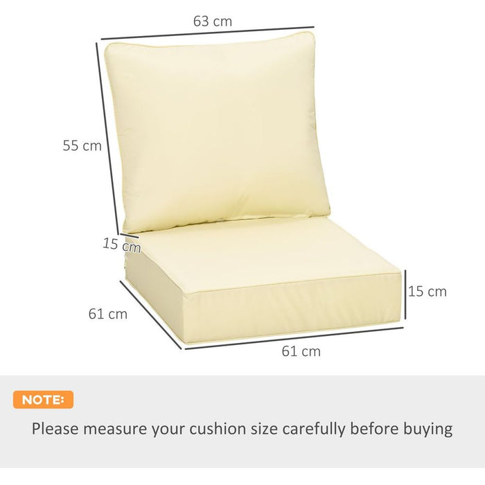 Outsunny Deep Seating Chair Cushion Set, Beige - Best Quality, Washable Covers