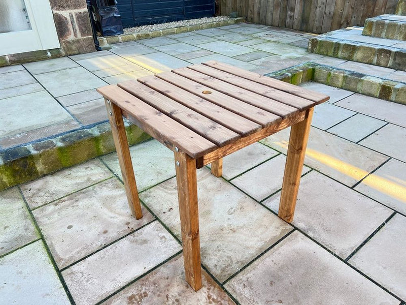 Bistro Table - Charles Taylor. UK-made, FSC wood. Indoor/outdoor use. Water repellent, rustproof bolts. 10yr guarantee. White glove delivery.