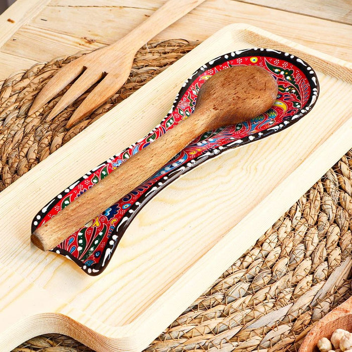 Ceramic Spoon Rest Tulip Red 24cm