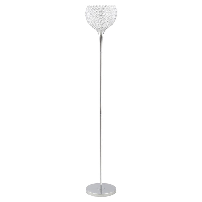 Crystal Floor Lamp - K9 Crystal Lampshade, E27 Bulb - Silver Finish - Professional Grade