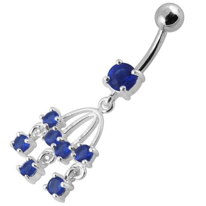 Fancy  chandeliers Dangling Curved Bar Belly Ring