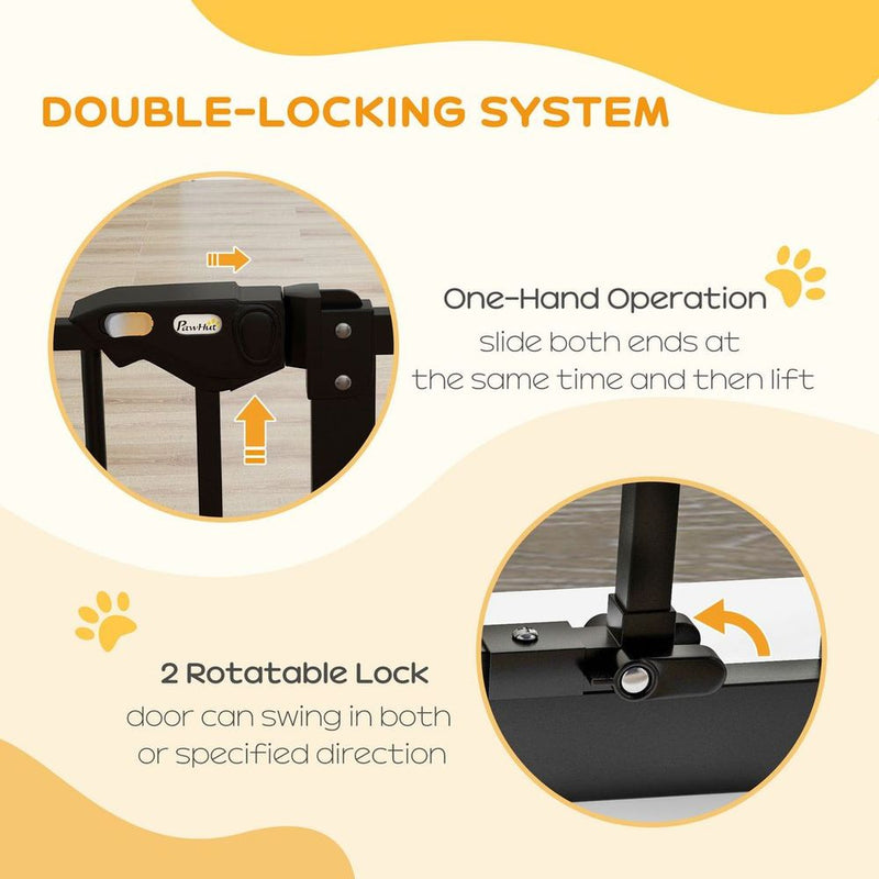 PawHut Adjustable Safety Gate - Keep Pets Safe, Easy Assembly, Black