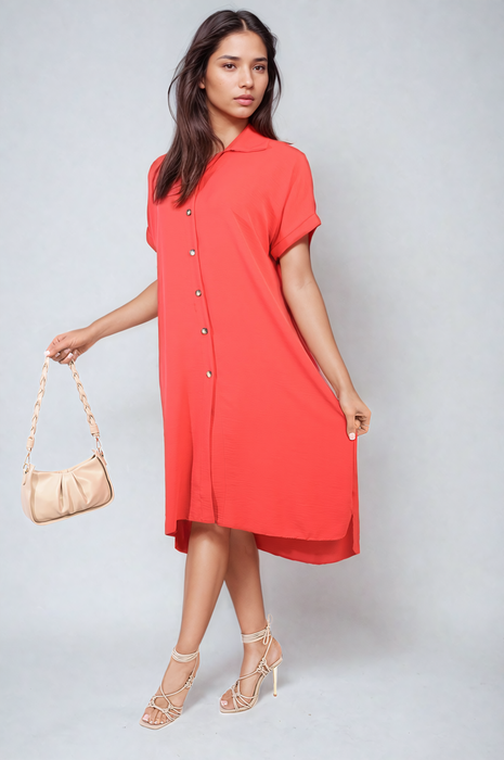 Effortless Style: Julianna Button Front Shirt Dress - Perfect for Summer!