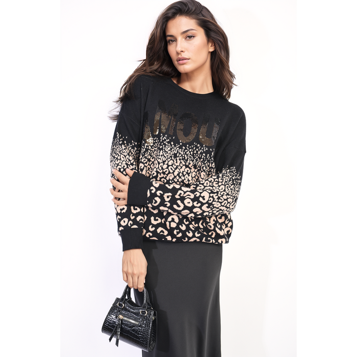 Bold & Beautiful Leopard Amour Knitted Jumper - High-Quality & Stylish Design!