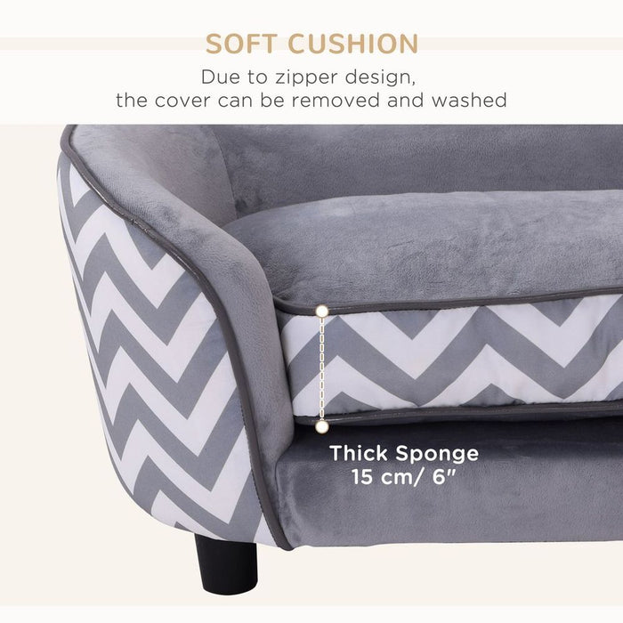 PawHut Dog Sofa Pet Couch | XS | Removable Cushion | Grey | Best Quality