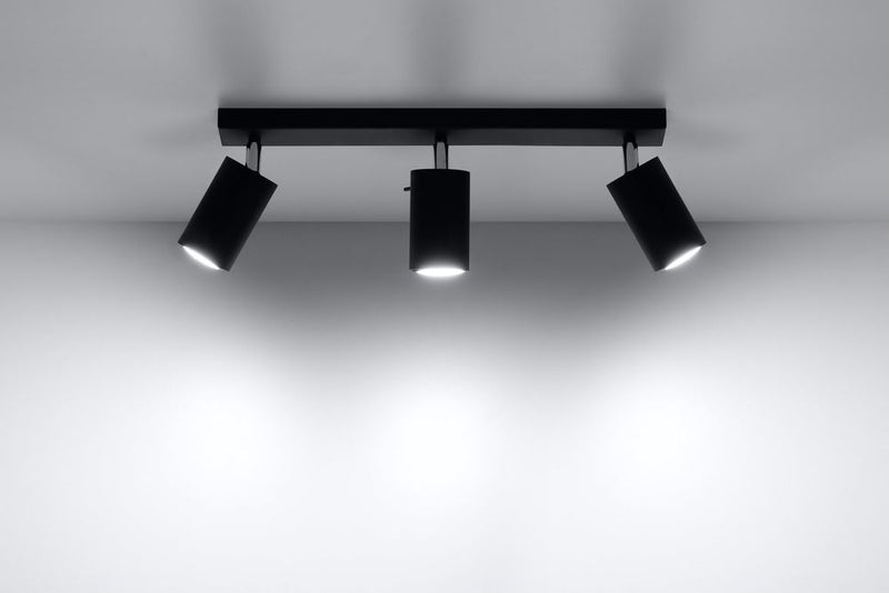Black Rotating Tube Ceiling Lamp - Modern Loft Design GU10 Spotlight