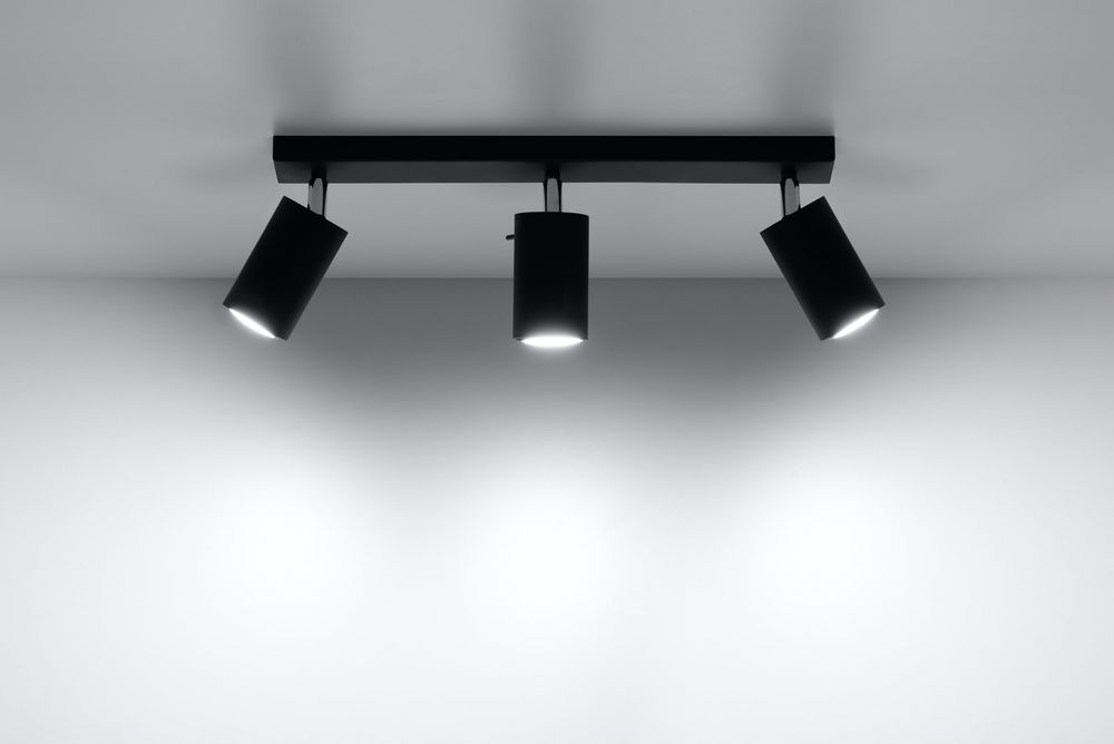 Black Rotating Tube Ceiling Lamp - Modern Loft Design GU10 Spotlight