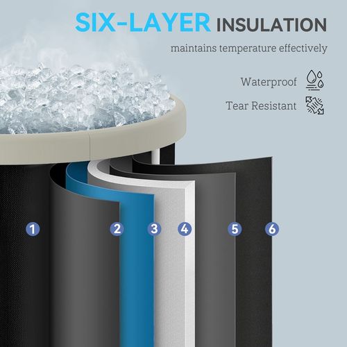 SPORTNOW Ice Bath Tub Outdoor, 210L Portable Cold Water Therapy Tub, Black