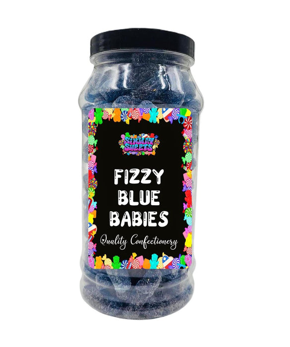 Fizzy Blue Babies - Retro Sweets Gift Jar - Blue Sweets