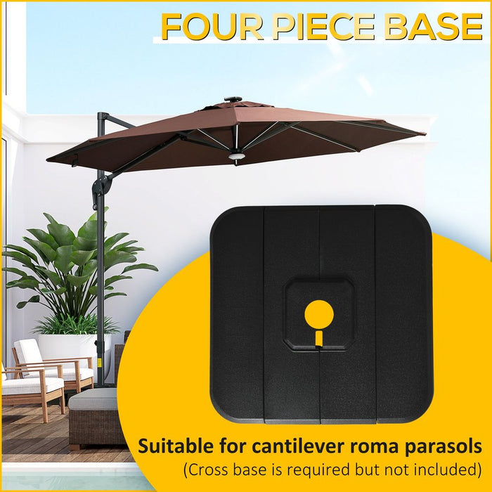 Set of 4 Cantilever Parasol Base Stand Outdoor Umbrella Weights