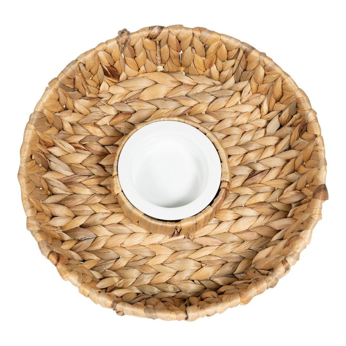 Premium Raffia Chip & Dip Tray 35cm - High-Quality Weaving, Elegant Design - Perfect for Serving Crisps & Dips