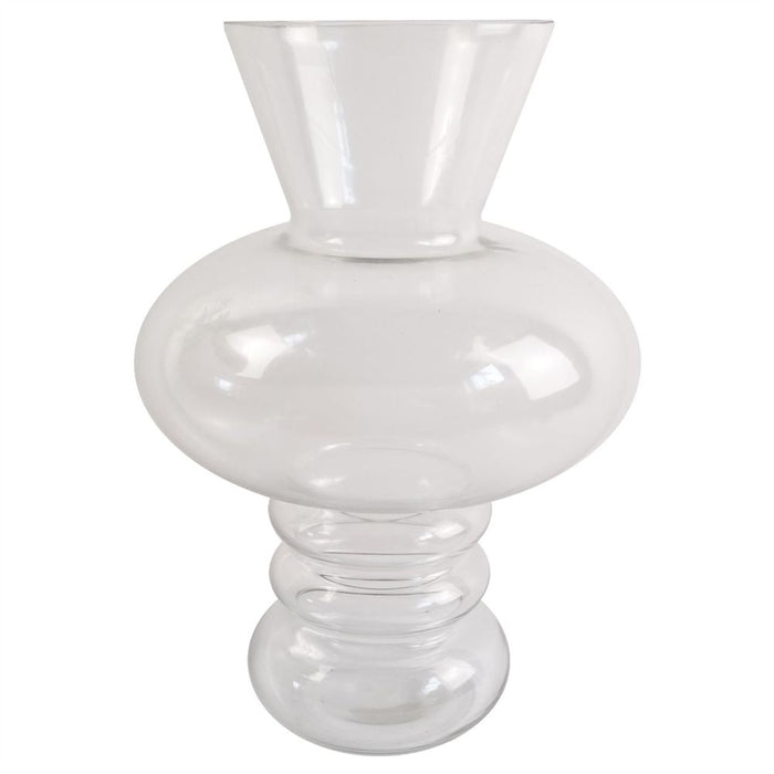 35cm Bubble Clear Glass Vase - Elegant and Versatile for Real or Artificial Flowers