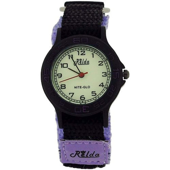 Relda Kids Nite-Glo Quartz Purple & Black Girls Watch, Best Quality