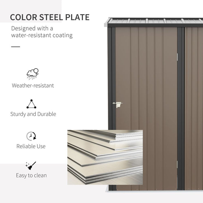 Outsunny Steel Garden Shed - Lockable Door - Weather-Resistant - Spacious Storage - High Quality