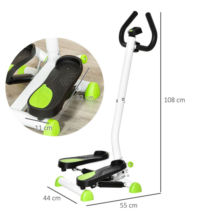 Adjustable Stepper Aerobic Machine LCD Screen Handle, White HOMCOM