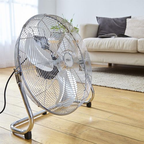 Neo High Velocity Chrome Metal Floor Freestanding Fan � 12 Inch