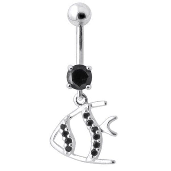 Jeweled Fish Dangling Navel Ring