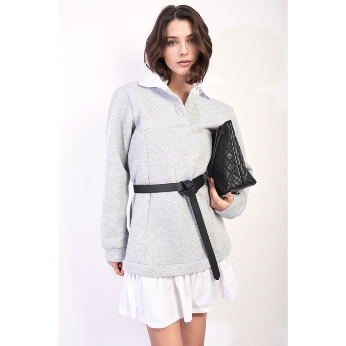 Bella Blanket Stitch Knitted Hoodie - Cozy and Stylish for Chilly Days!