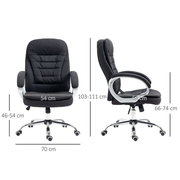 Premium Executive Office Chair | 360° Swivel Wheels | Adjustable Height | Black