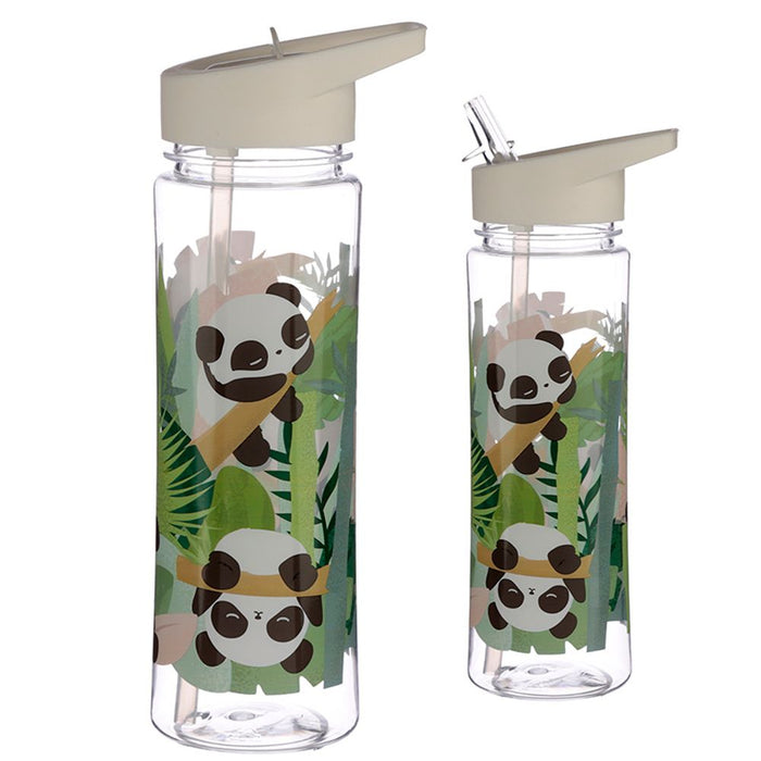 Premium Reusable Panda 550ml Water Bottle | Flip Straw | BPA-Free