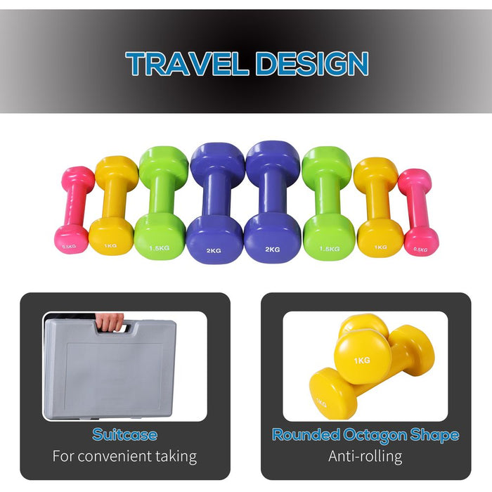 10kg Colorful Dumbbell Weights Set - Perfect for Home Exercising, Toning & Gymming!