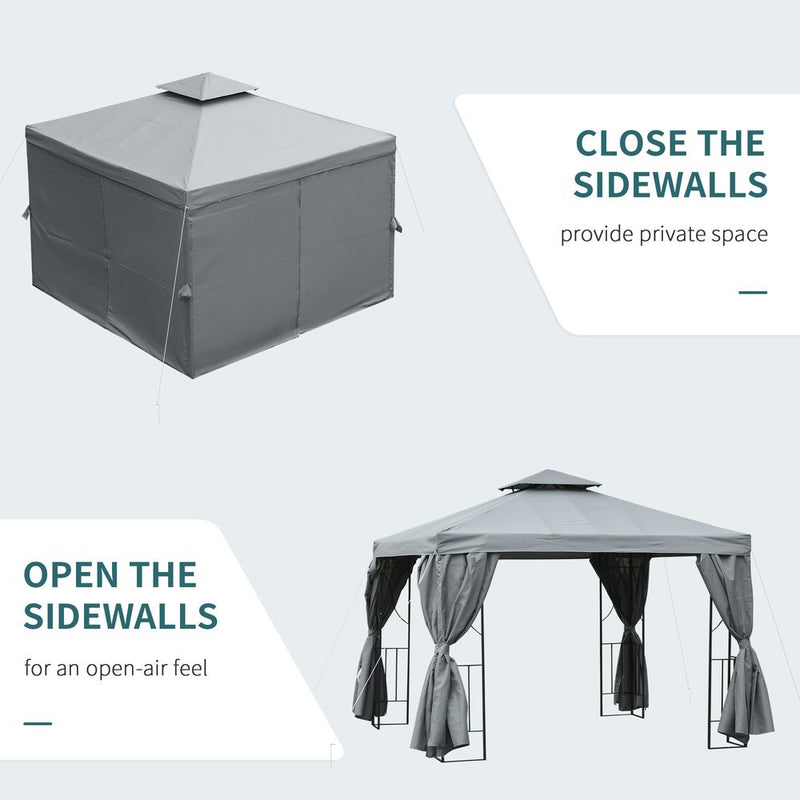 Premium 3x3m Metal Gazebo - Perfect for Weddings, Parties & Patios - Dark Grey