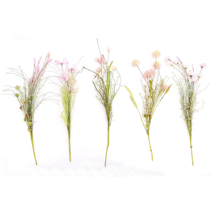 Premium Pink Faux Wildflower Stem - Realistic, Everlasting, High-Quality