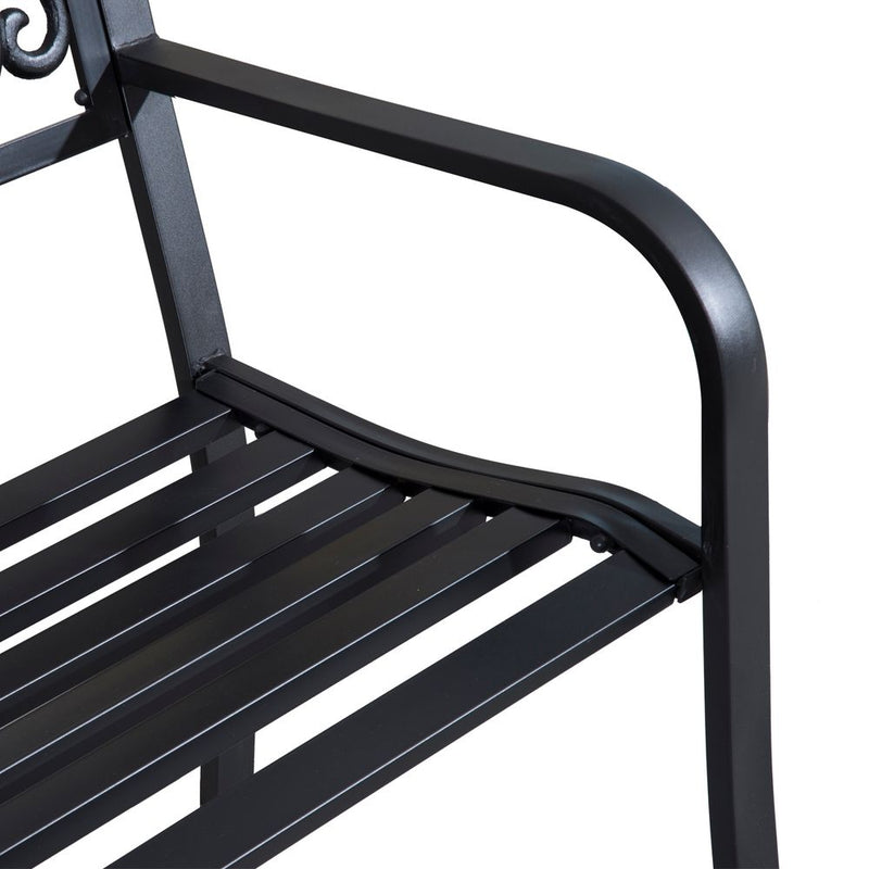 Premium Steel Outdoor Bench - Comfortable 2-Seater Garden Seating - Elegant & Durable - Ideal for Relaxing Outdoors