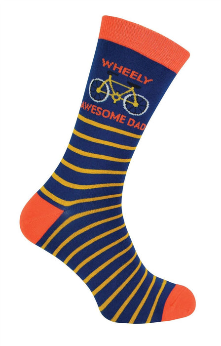 Mr Heron Wheely Awesome Dad Parent Socks