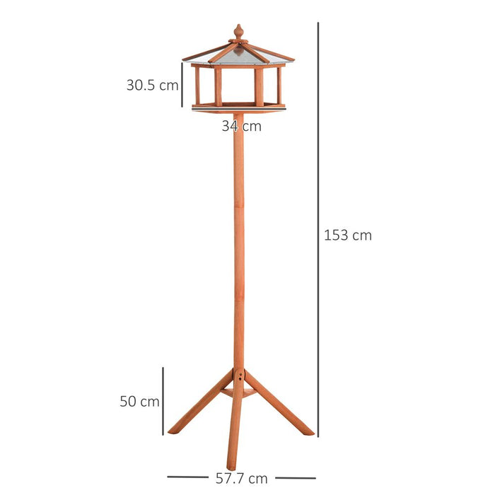 Wooden Bird Table Free Standing Bird Feeder Parrot Stand for Garden, Patio