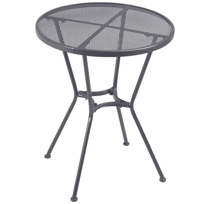 Premium 60cm Round Metal Bistro Table - Strong, Stylish, Grey Mesh Top - Perfect for Outdoor Dining!