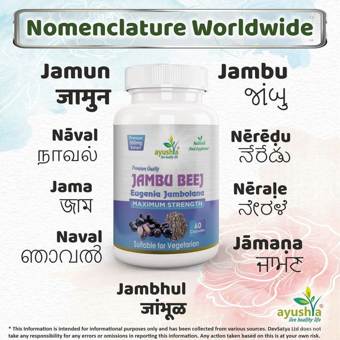 Jambu Bij Capsule - Supports Sugar, Anti-Inflammatory, Astringent, High-Quality Syzygium Cumini Supplement