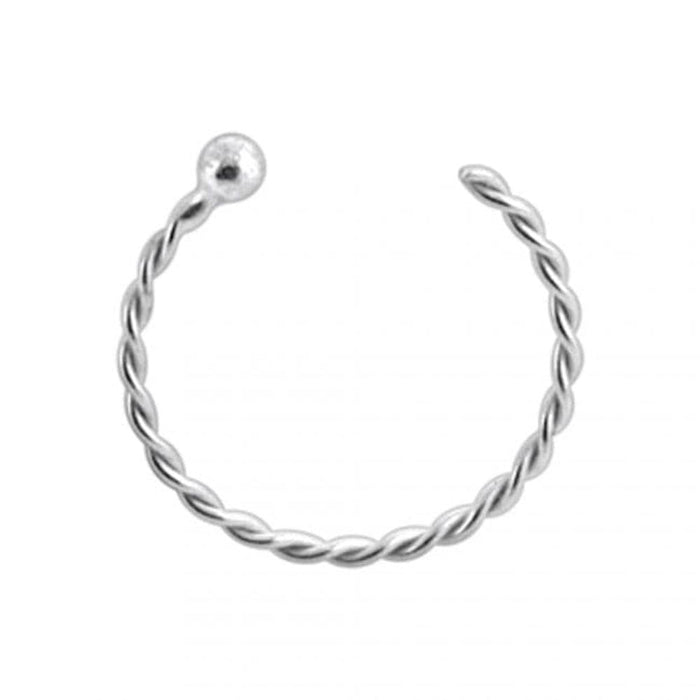 9ct Gold Twisted Open Hoop Nose Ring