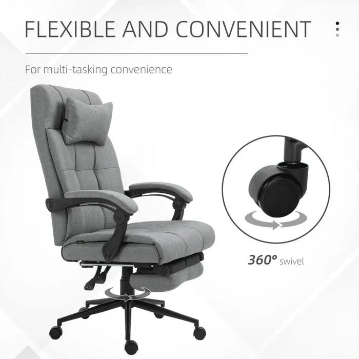 Ergonomic Office Chair Adjustable Height Rolling Swivel w/ Armrest Light Grey