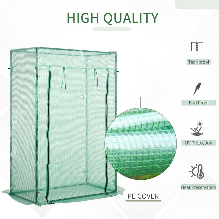 100 x 50 x 150cm Greenhouse w/ Zipper Roll-up Door Outdoor Green