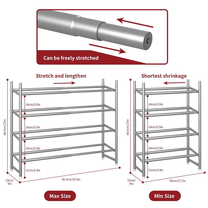 VINSANI SHOE RACK 2/3/4 TIER: Clutter-free, modern design, durable & sturdy, versatile. Comes in black or grey.