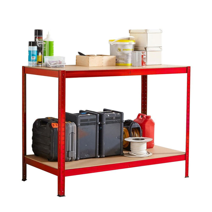 Premium Heavy-Duty Metal Garage Workbench - High Quality Steel Frame & Sturdy MDF Shelves - Easy Assembly - 200kg Weight Capacity