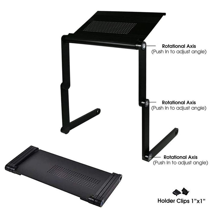 Aquarius Universal Laptop Stand: Adjustable, Durable, Compact Design - Black