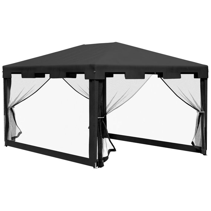 Outsunny 4x3m Party Tent - Waterproof Garden Gazebo Canopy - Wedding Cover Shade