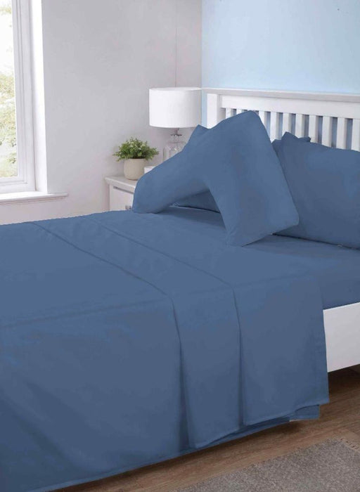 Opus Luxury Bedding: King Size Marine Blue Flat Sheets for Supreme Comfort!